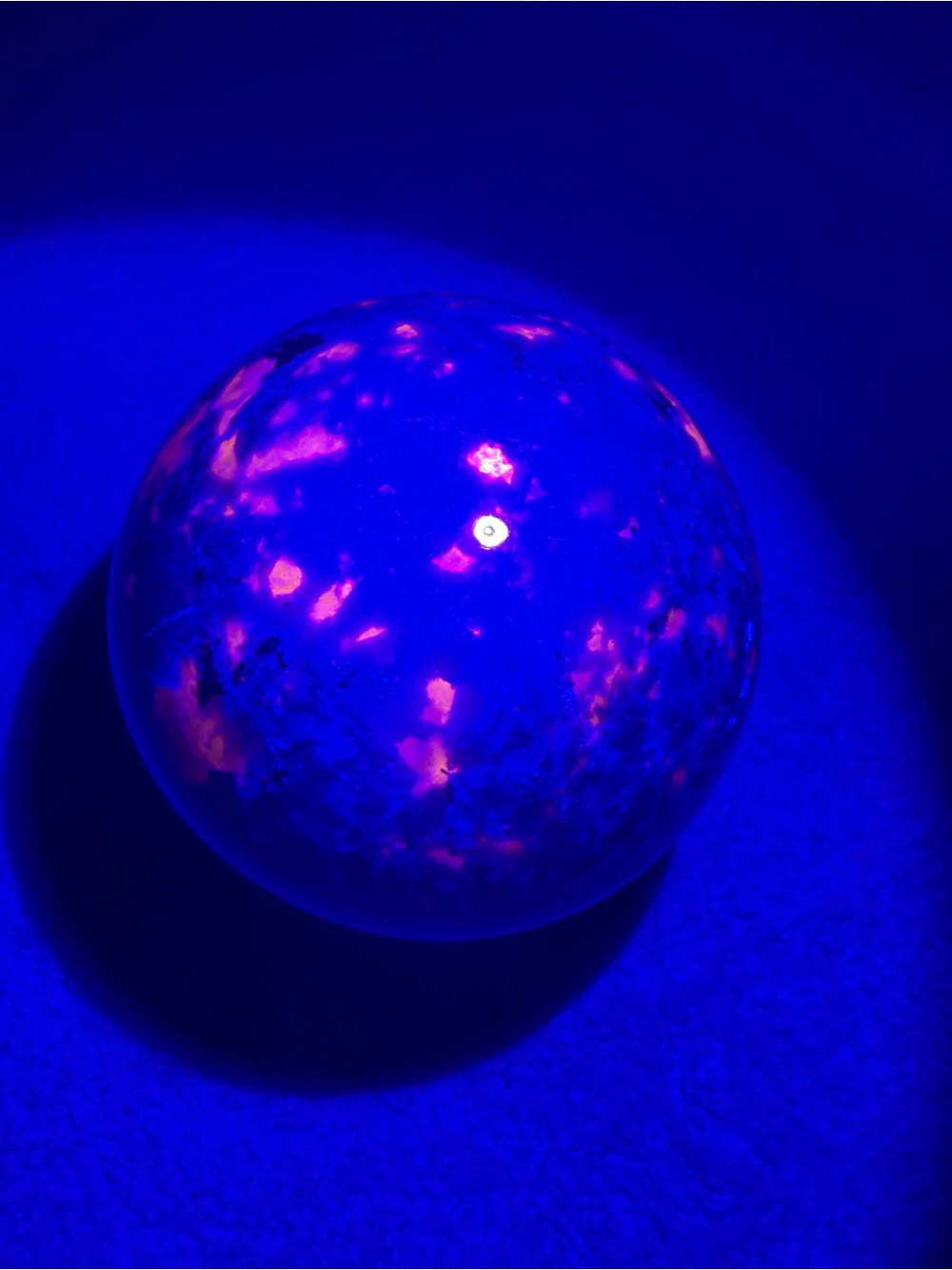 61mm Natural Yooperlite Sphere UV Reactive Glowing Crystal